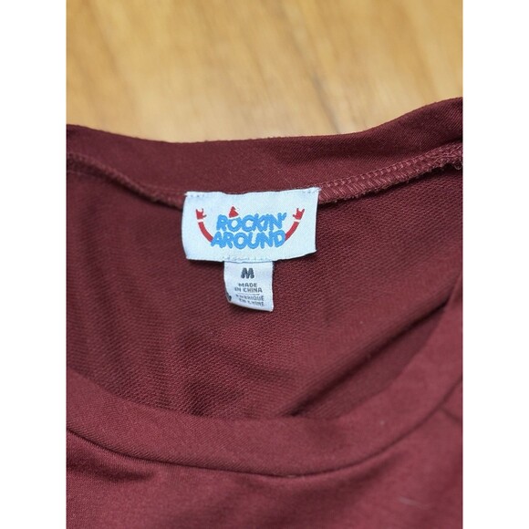 Rocking Around Women’s Snow Day Christmas Sweater Winter Knitted Red Maroon Sz M - Picture 10 of 10